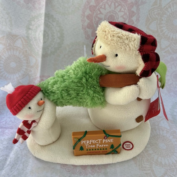 NEW Hallmark The Perfect Tree Snowman Plush Sound Motion Lights Decor 2014 NWT - Picture 1 of 11